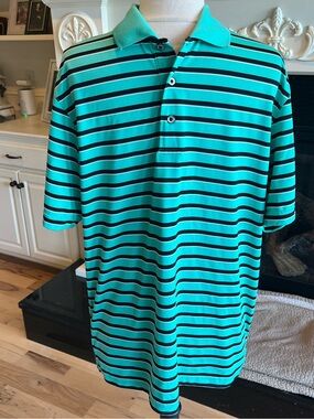 Mint Green Striped Polo Pro Tour  Performance